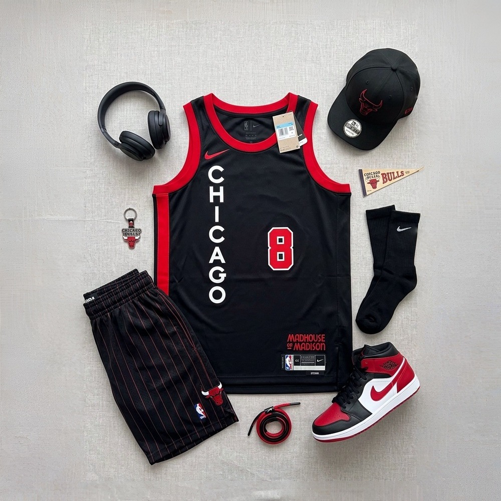 Nike Zach LaVine Chicago Bulls City Edition Madhouse on Madison Jersey Men's M